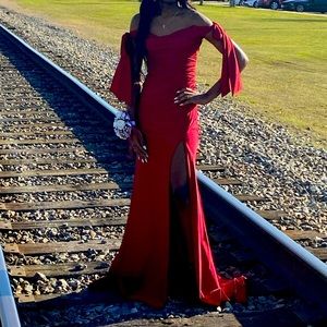 Southern Class Bow Sleeve Formal Dress
